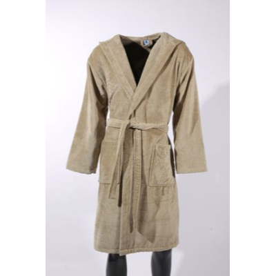  
  %100 Pamuk Kadife Kapüşonlu Bornoz