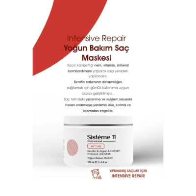 Sistéme 11 Yıpranmış Saçlar Için Intensive Repair Yoğun Bakım Maskesi 350 ml