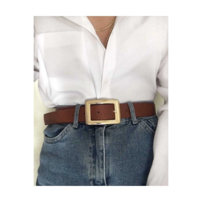 Kadın Kemer Gold Taba Gold Toka