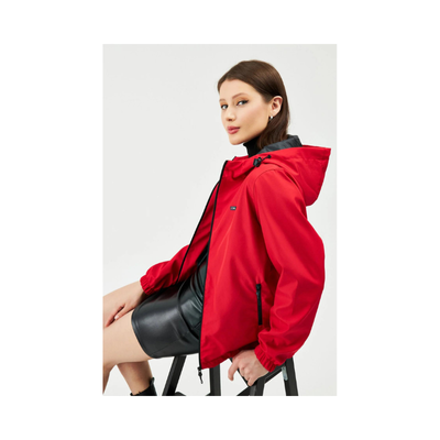 
                    River Club Kadın Kırmızı Içi Astarlı Kapüşonlu Cepli Yağmurluk - Rüzgarlık Ceket
                    