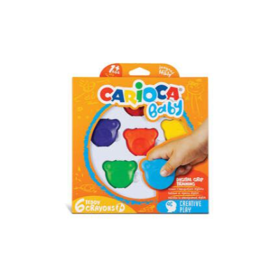  
  Carioca Teddy Şekilli Kirletmeyen Mum Boyalar 6'lı