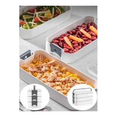 GELİNHOMES3 Katlı Taşınabilir Yemek Kabı – Lunch Box Diyet Beslenme Saklama Kabı Çatal Kaşıklı