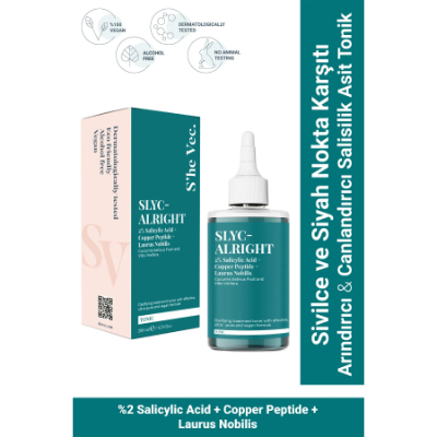 SHE VEC Slyc-alright Salisilik Asit Sivilce Ve Siyah Nokta Karşıtı Arındırıcı & Canlandırıcı Bha Tonik 200ml
